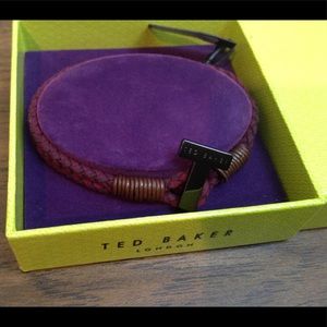 Ted Baker Suede Woven T-Lock Bracelet-Orange/Wine